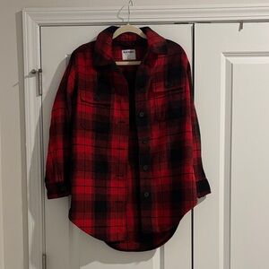 Red and Black Flannel Jacket Old Navy